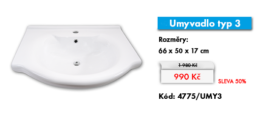 Umyvadlo typ 3 - 66 x 50 x 17 cm